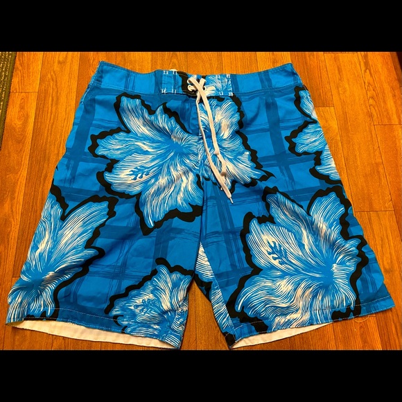 🌊 Blue Sol 🏖 Men’s Floral Swim Trunks 🩳, 38 - Picture 1 of 4